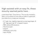 Madewell Moleskin High Rise Tapered Curves Leg Pants Sz 4 Butter Yellow Cotton Photo 1