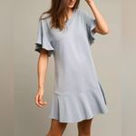 Anthropologie Saturday Sunday Odette Cotton Drop Waist Ruffle Sleeve Dress Large Photo 13