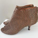 Givenchy  Perforated Eyelet Grommet Kitten Heel Tan Peep Toe Size 8.5 Photo 1