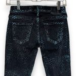 True Religion  Casey Jeans Sz‎ 25 Black & Blue Snakeskin Skinny Stretch Photo 3