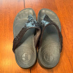 FitFlop  Women’s Electra Black Sequin Thong Flip Flops Sandals‎ Size 8 Photo 3