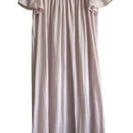 Vintage Miss Elaine Short Sleeve Long Pink Nightgown Nylon Dress Flowers Size M Size M Photo 0