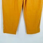 Loft Women's High Rise Straight Elastic Waist Crop Paperbag Pants Yellow Small Photo 6