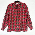 The Limited  Vintage Silk Tartan Plaid Long Sleeve Button Up Size Large Photo 0