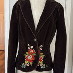 Vintage Y2K corduroy chocolate brown embroidered blazer Size M Photo 0
