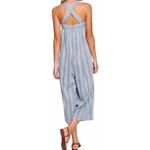 Seafolly Anthropologie Dobby Stripe Jumpsuit Criss Cross Back Chambray Paisley L Photo 1
