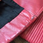 Balmain  Red Leather Moto Jacket Photo 7