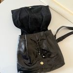 Vintage SHARIF Reptile Embossed Cross Body Shoulder Bag Black Photo 4