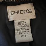 Chico's  Women Black Metallic Gold Owl Print Lined Button Down Blazer Jacket 2 Photo 7