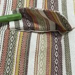 Soho Apparel Striped Linen One Button Ruched Sleeve Blazer White Orange Medium Photo 9