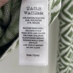 Halston Heritage HALSTON Women's Green White Geometric Diamond Pattern Pullover Sweater XS Photo 4