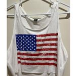 SheIn  ~ Sleeveless Crop Top ~ Size Large ~ White/American Flag Photo 1