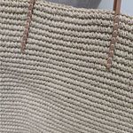 Merona  Beach Straw Tote Bag NWT Natural/Metallic D32 Photo 4