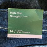 Wild Fable NEW High Rise Straight Denim Jeans Size 14 Dark Blue Wash Button Fly Photo 5