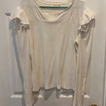 Nation Ltd Ivory Tribeca Drop Shoulder Ruffle Long Sleeve Shirt Size Large Photo 0