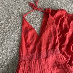 Free People Rust Orange Halter Wide Leg Lace Embroidered Jumpsuit Photo 2