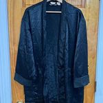 Victoria's Secret Women’s Vintage Victoria Secret Gold Label Whimsical Goth Black Robe with Belt Photo 0