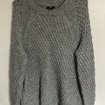 H&M Women’s Gray Chunky Knit Round Neck Pullover Sweater Size Small Oversize Photo 0