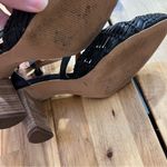 Lucky Brand Black Woven Leather Heels Sandals Size 7.5 Photo 5