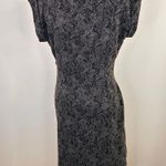 Ann Taylor Grey Peplum Animal Print Ruched Pleated Side Dress Size SP Photo 5