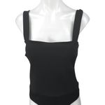 Lulus Black Sleeveless Square Neck Stretch Cami Camisole Tank Bodysuit Top Sz M Size M Photo 0