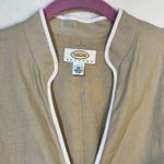 Talbots  VTG Linen Blend Sleeveless Wrap Top & A-Line Skirt White Trim Set Wmn 14 Photo 8