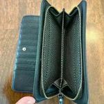 Madison West  Wristlet Wallet Black Woven Faux Leather Clutch Photo 3