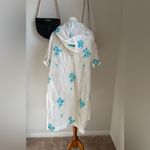 Vintage Blue Floral Chiffon Sheer Hoodie Robe Size undefined Photo 3