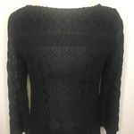 Sharagano  Black Pattern A-Line Lined Mid-Sleeve Dress 4 Photo 7