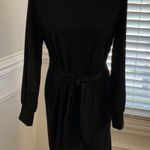 Loft  Petite Tie Front Black Knit Dress Sz LP Photo 2