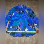 Bobbie Brooks Women's Vintage 1980 Abstract PrintButton Down,Long Sleeve,Size M Blue Size M Photo 1