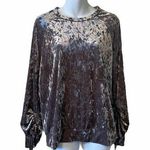 Ro & De  ruched wide sleeve velvet top purple Photo 0
