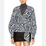 Ganni  Tiger print‎ tie front blouse Photo 3