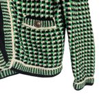 Maje Maneflanne Green Tweed Long Sleeve Preppy Cardigan Jacket Size Small Photo 11
