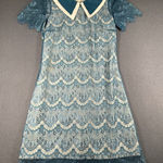 Altar'd State Vtg  Dress Womens S Teal Lace Overlay Peter Pan Collar Elegant Photo 0