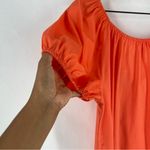 A New Day Orange Cotton Short Puff Sleeve Tie Back Bow Top Size XL Photo 4