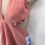 Majorelle Revolve Coquette Festival Romper Womens Small Pink Pom Pom Cotton NEW Photo 5