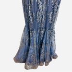 Jovani  3675 Embellished Elegant Blue Sequin Evening Gown in ink size 16 formal Photo 6