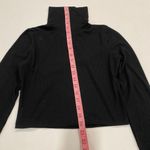 Madewell Black Ribbed Mock Neck Long Sleeve Crop Top Women’s Size XS Photo 3