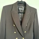 ZARA  Black Double Breasted Blazer Gold Button Academia Nautical Jacket Medium Photo 1