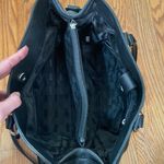 Michael Kors Hamilton Belted Satchel Black Pebbled Leather Large Handbag Purse Photo 7