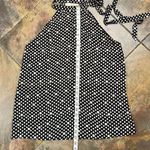 Loft  Floral High Tie Neck Sleeveless Halter Blouse Medium Photo 6