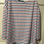 Vineyard Vines  Red‎ White Blue Jamestown Striped Boat Neck Top Cotton Women's XL Photo 0