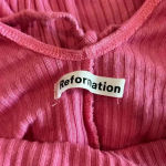 Reformation  Brant Dress Candy Pink Open Back V-Neck Midi Party Slim Size XS Photo 5