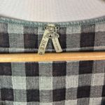 Gimmicks by BKE Laser Cut Blue Plaid Short Sleeve Blouse S Photo 3