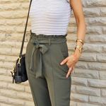 DO+BE  Paperbag pants green MEDIUM Tie-Belted Photo 5