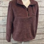 Wall Flower Teddy Fleece Pullover 1/4 Zip Plum-Large Photo 2