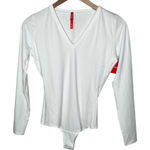 Spanx White Long Sleeve V-Neck Bodysuit Small 20291R Photo 0