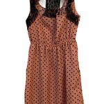 Mini Dress Pink Black Polka Dot Lace Detail Summer Flowy Party Vacation Cute Photo 2
