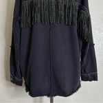 ZARA  Woman Western Black Denim Studded Fringe Jacket, Sz Small Photo 9